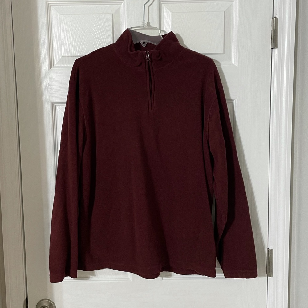Burgundy ¼ zip pullover
